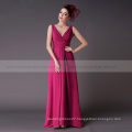 V neck Long chiffon patterns convertible peach bridesmaid dress